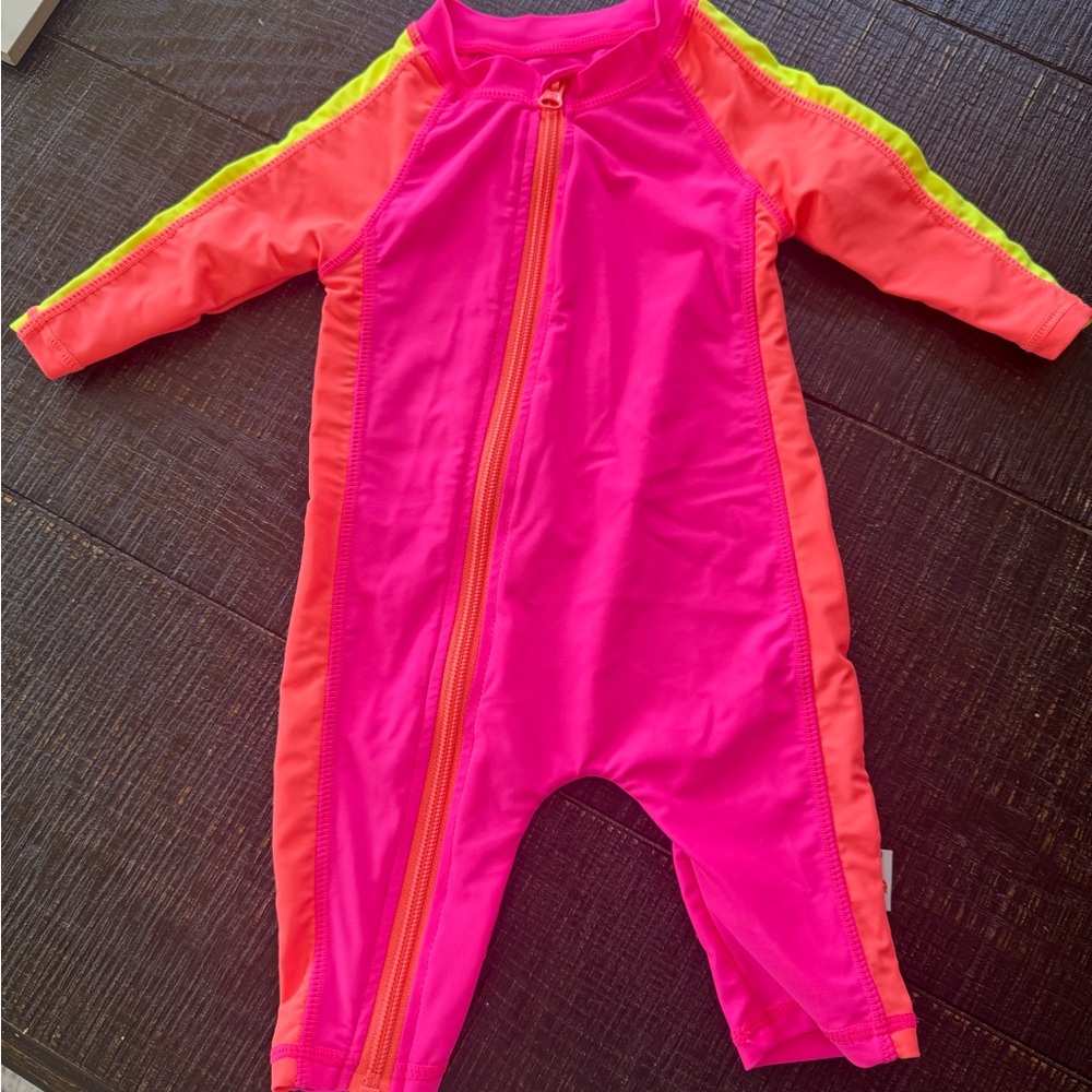 Kids Swim One Piece - Pink and Orange